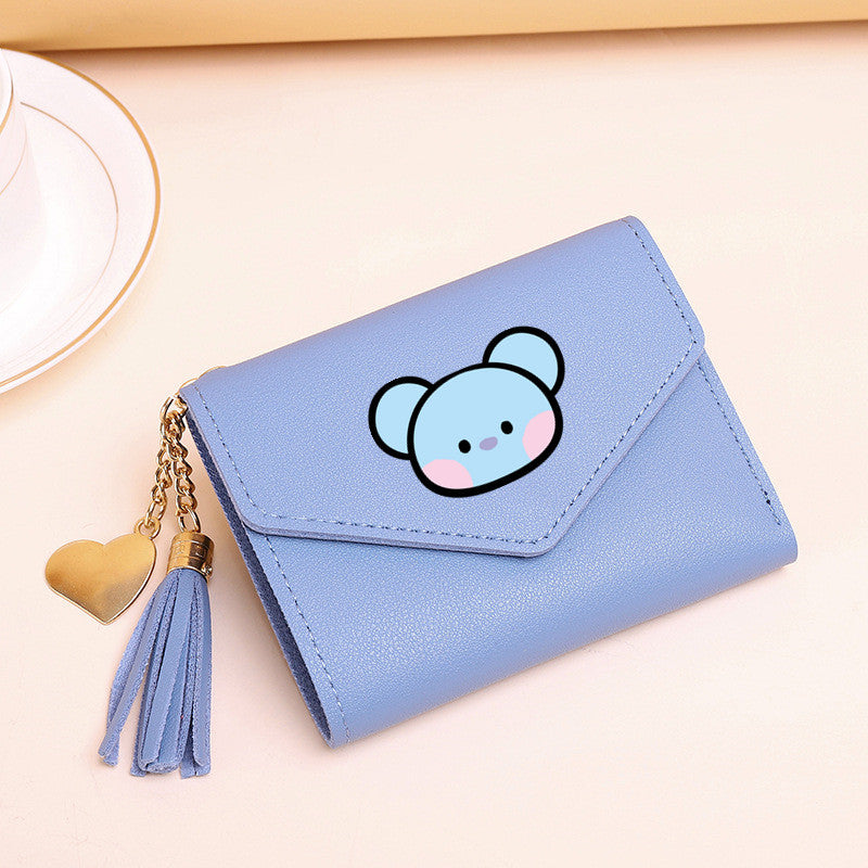 PU card bag tassel short wallet MIC-XingY016