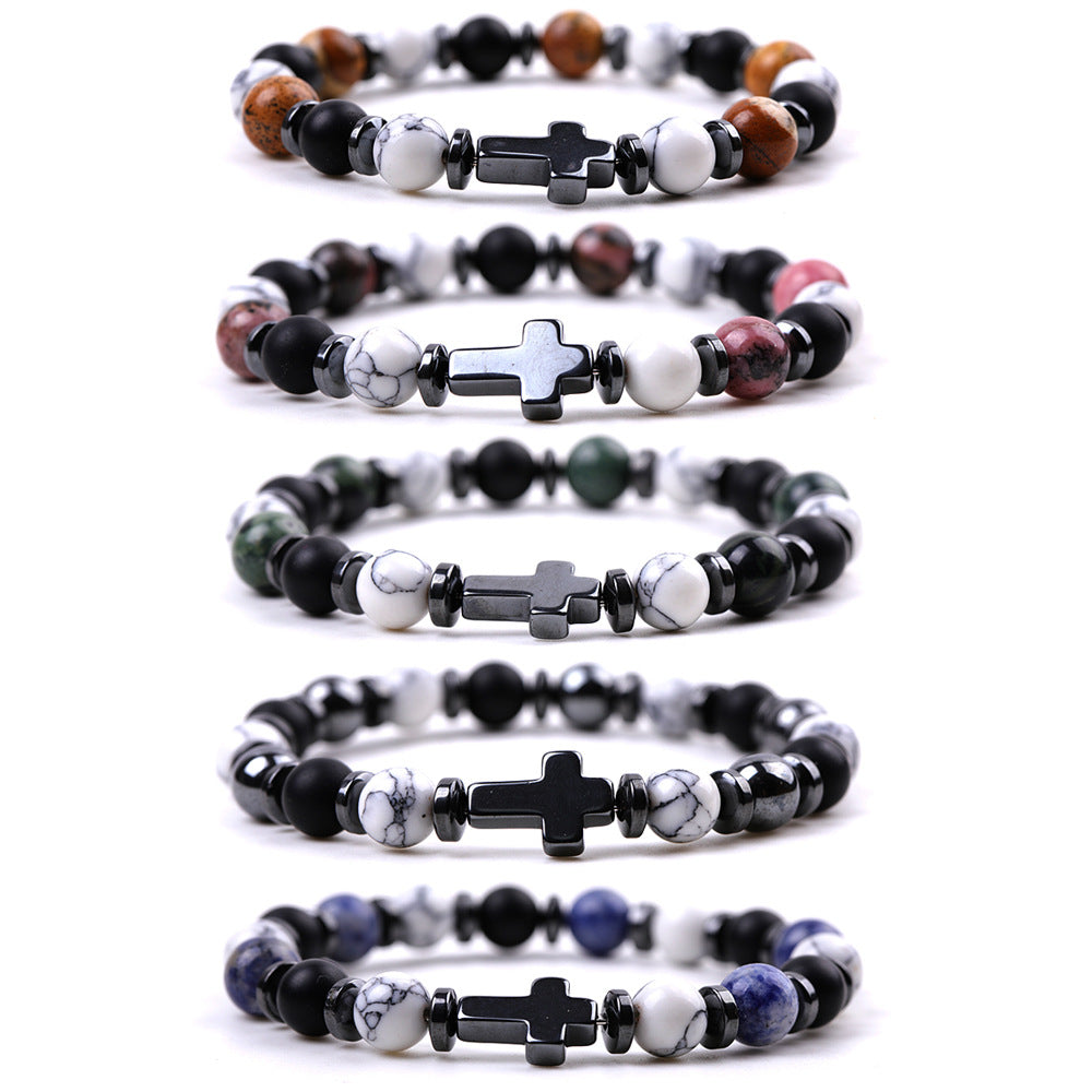 Alloy black magnetic long cross bracelet MIC-XiuH018