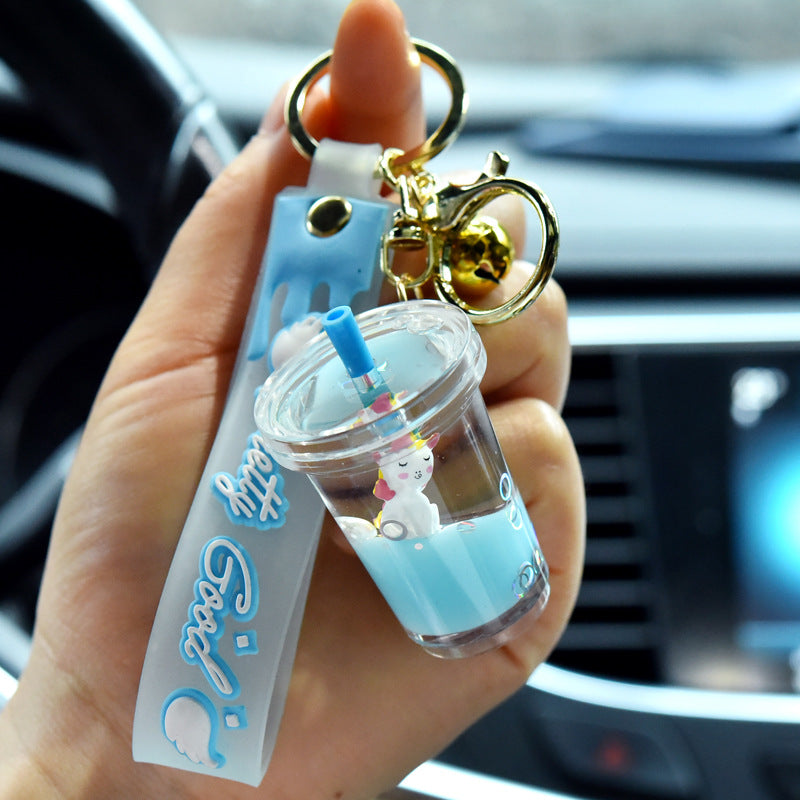 keychain liquid quicksand unicorn into oil MIC-YanG010