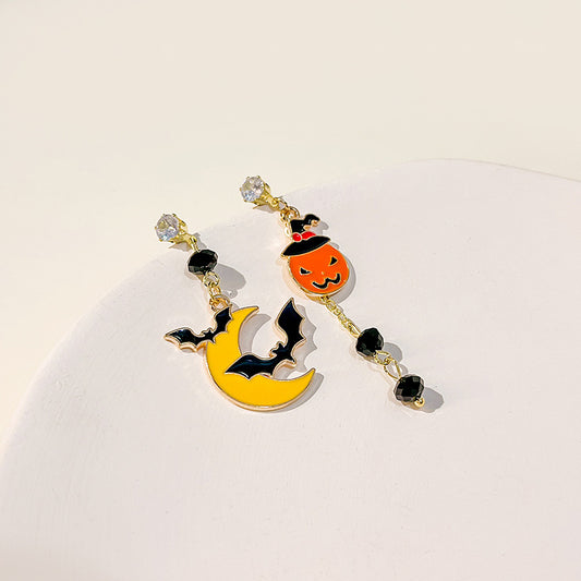 Acrylic Halloween versatile pumpkin ghost earrings MIC-MDD046