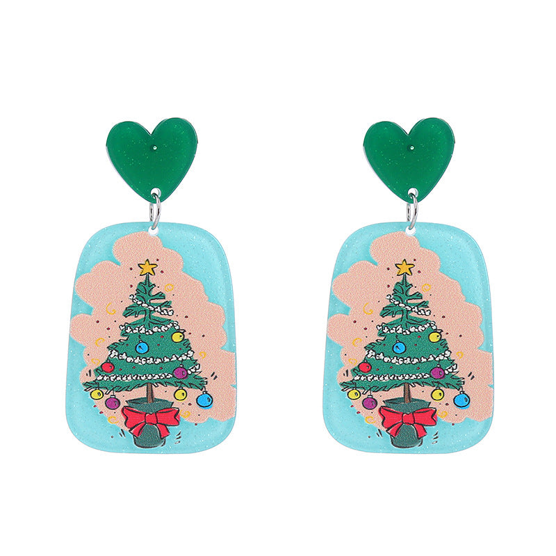 Acrylic Snowflake House Earrings (Minimo de Compra 2) MIC-ChouT032