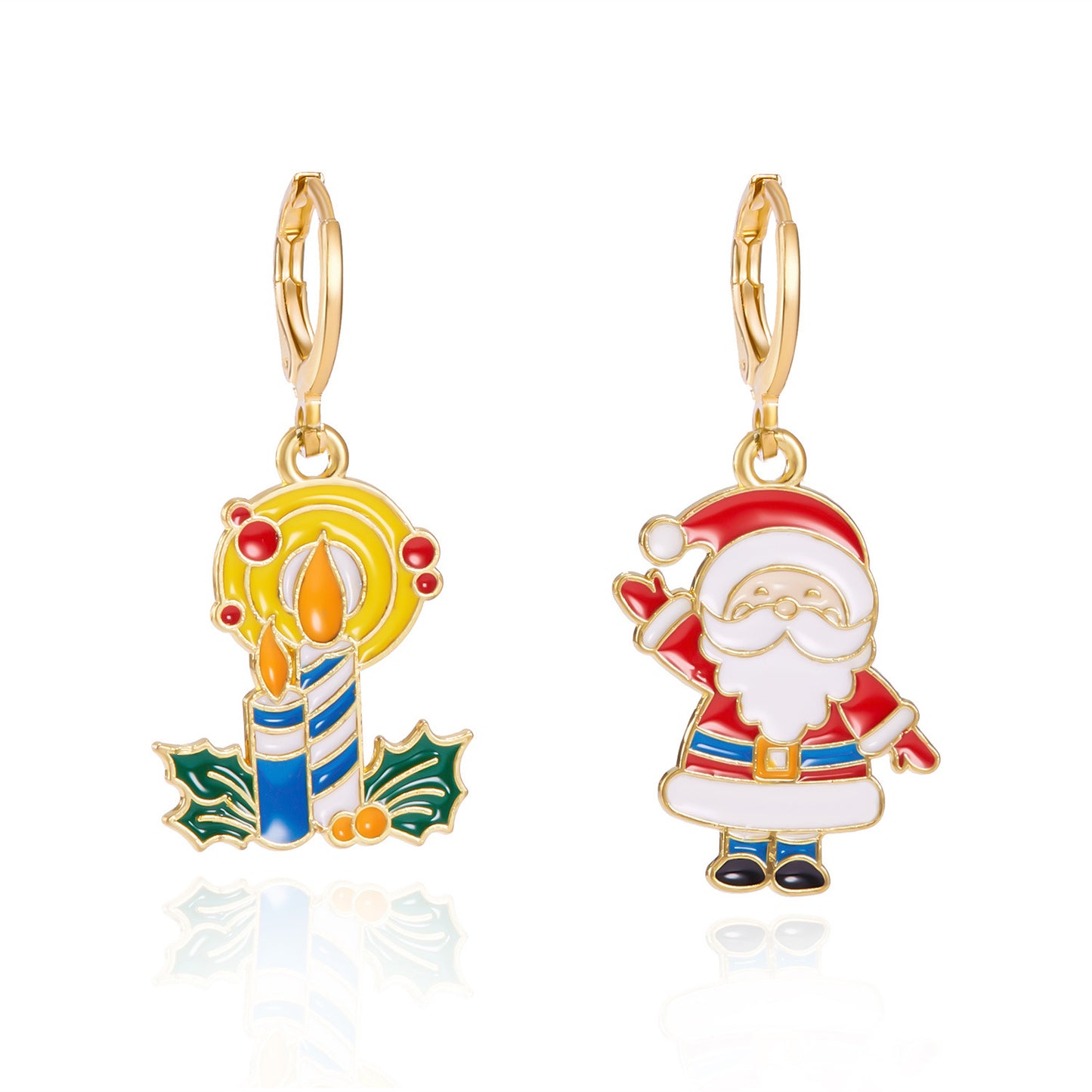 Alloy Santa Claus Bell Snowflake Earrings (Minimo de Compra 2)  MIC-JueH001