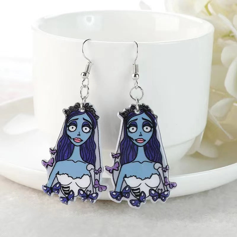 Alloy Halloween Ghost Bride Earrings (Minimo de Compra 2) MIC-FuSu002