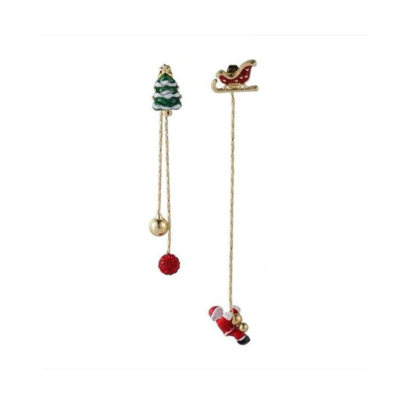 Alloy Santa Claus Bell Snowflake Earrings (Minimo de Compra 2)  MIC-JueH005