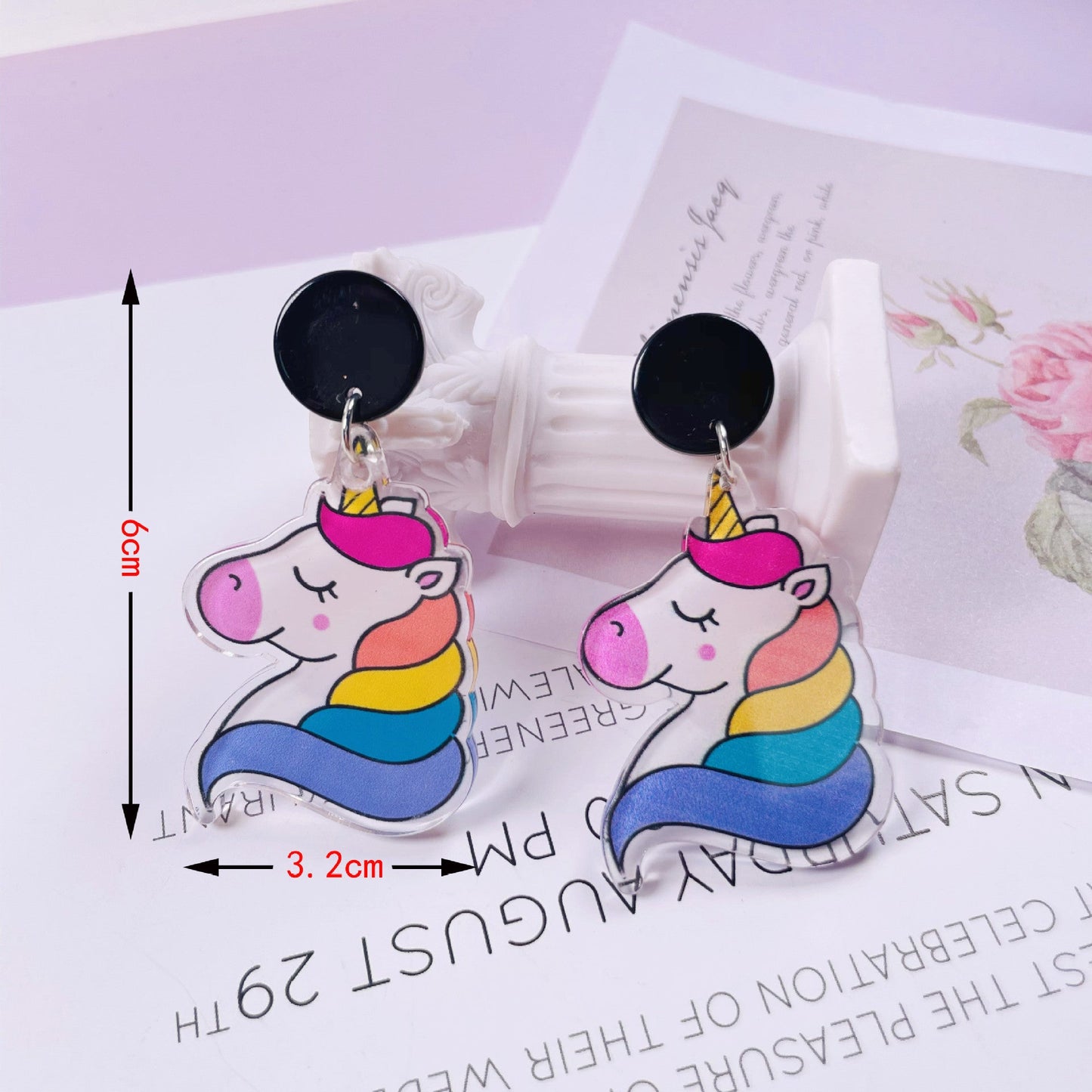 acrylic fun graffiti transparent acrylic flower earrings Minimo de compra 2 jiayi007