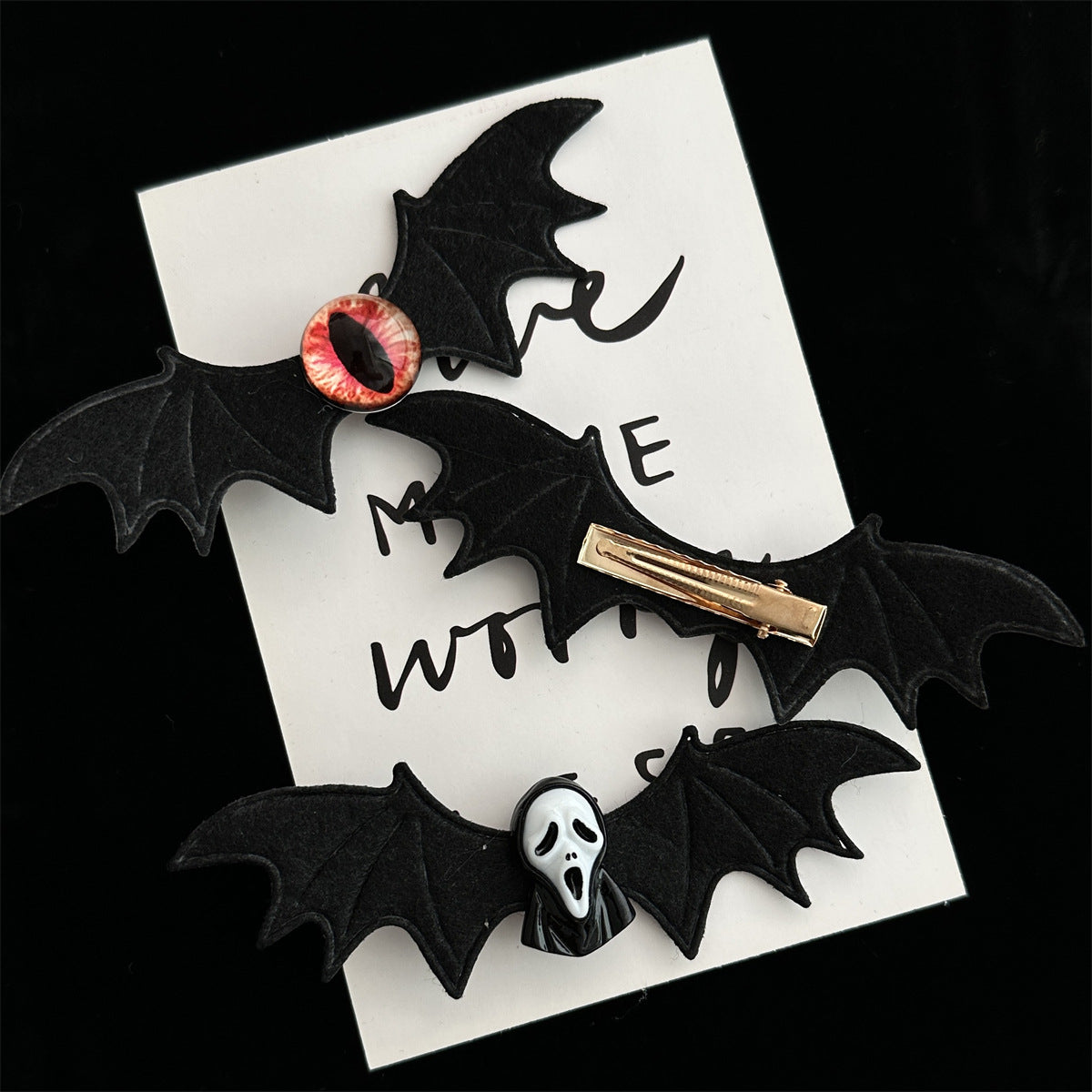 Plastic Halloween Bat Devil Wing Hair Clip (Minimo de Compra 2) MIC-ShiM005