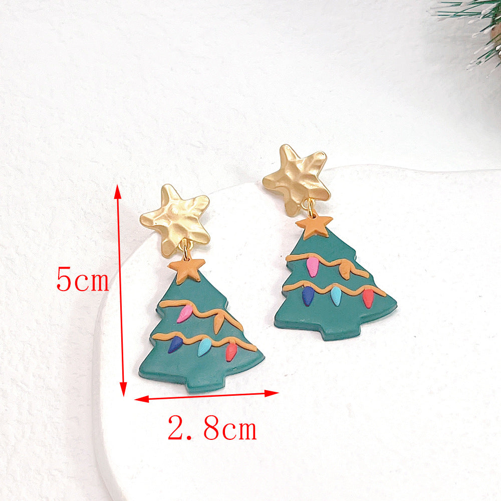 Alloy grid geometric snowman earrings (Minimo de Compra 2) MIC-PingH041