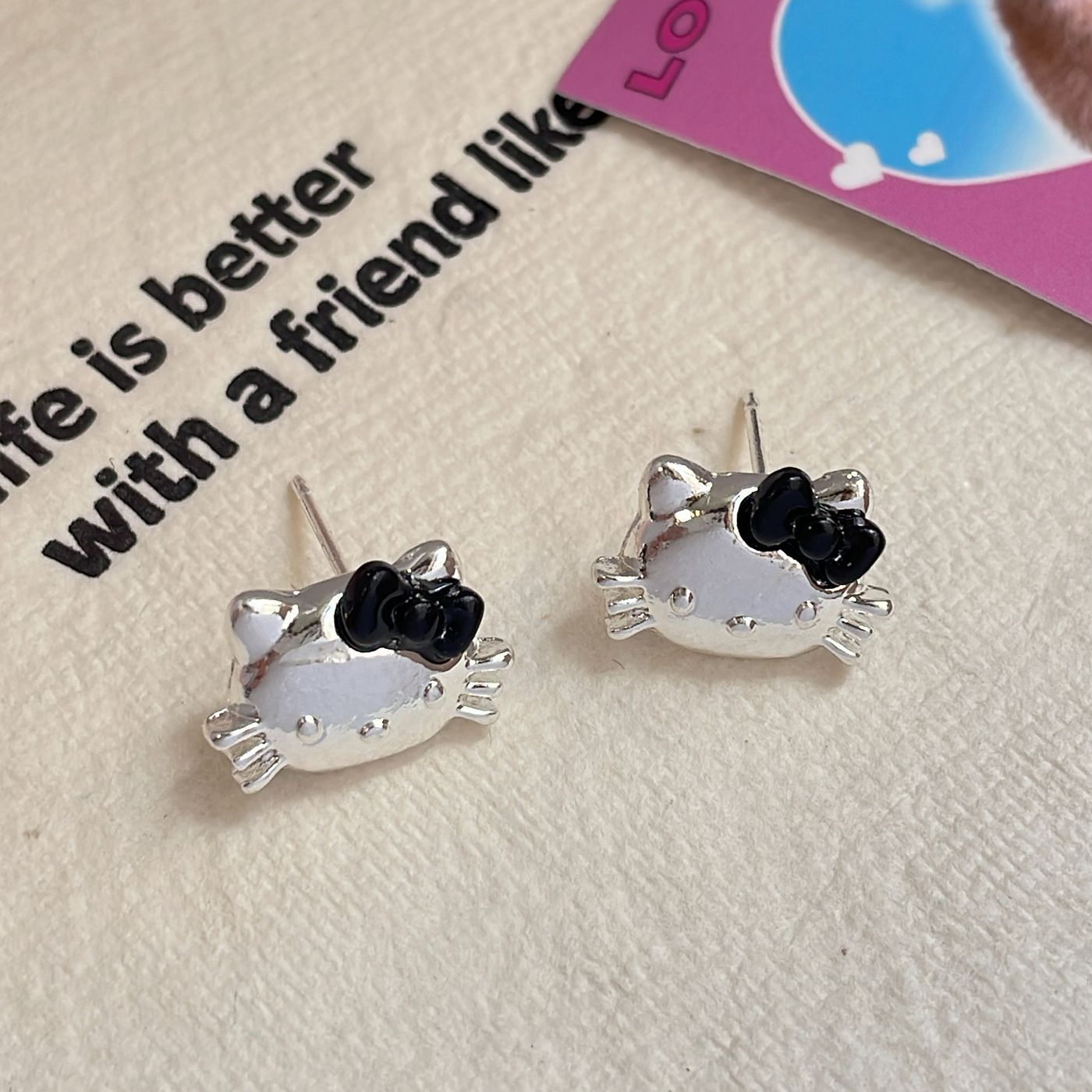 Alloy cat bow earrings MIC-ShuangX054