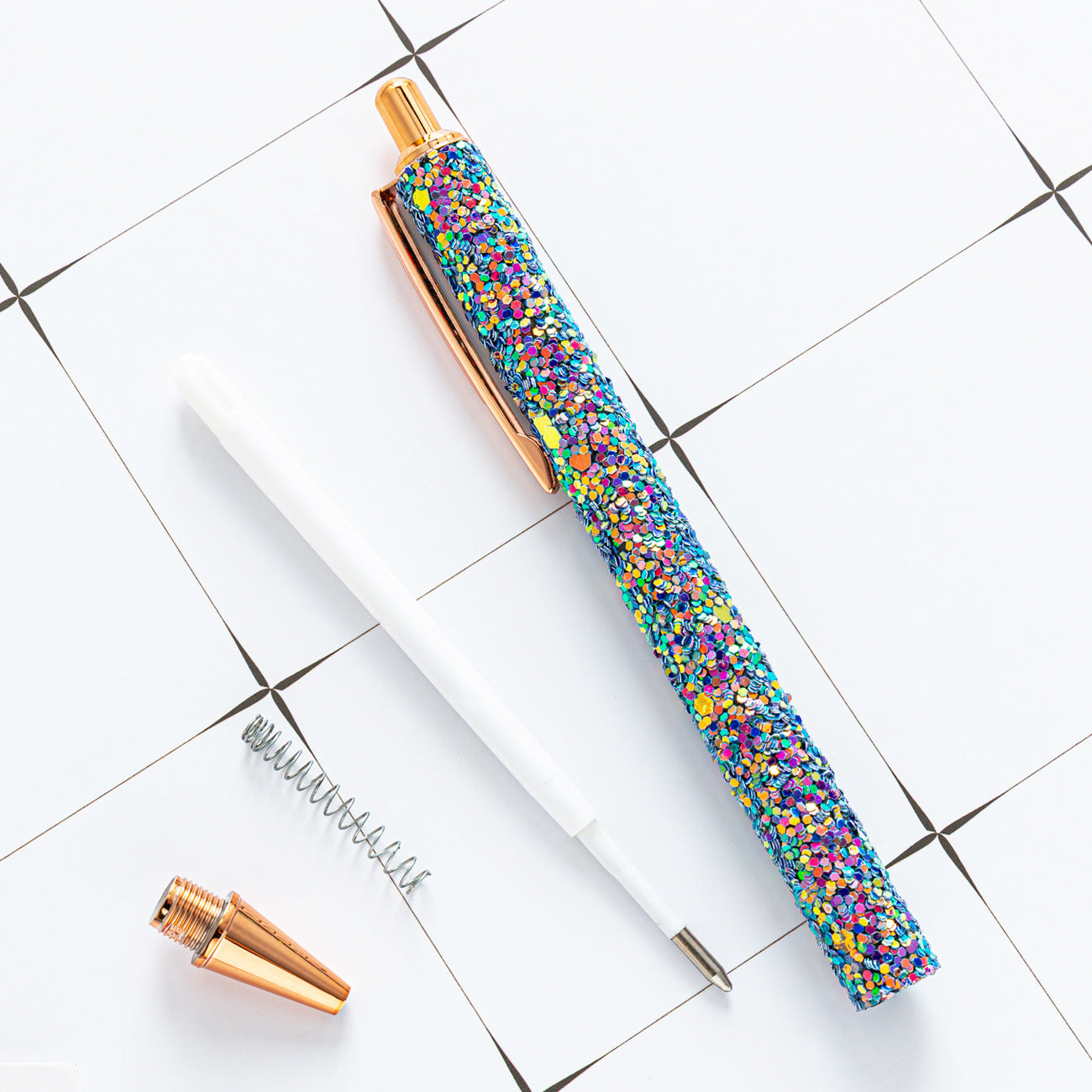 Ballpoint Pen Metal Sequin Press Pen JingL009