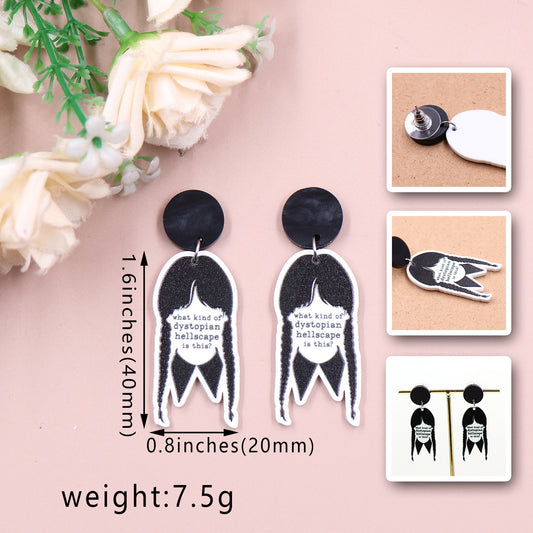 Acrylic Girls' Wednesday Fashion Earrings (Minimo de compra 5) MIC-XiaoY053