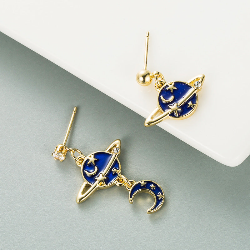 Alloy New Planet Moon Earrings (Minimo de Compra 2) MIC-HeM012