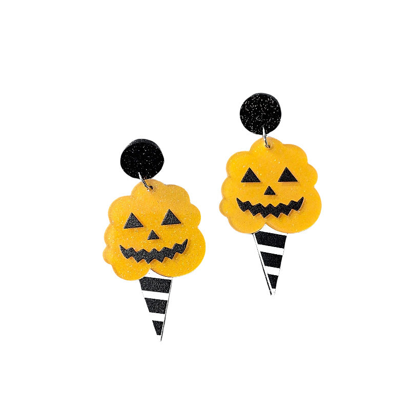 Acrylic Halloween Ghost Pumpkin Earrings MIC-XueP170