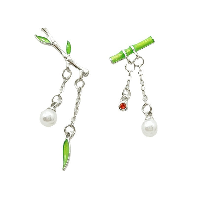 Alloy Asymmetric Bamboo Earrings (Minimo de Compra 2) MIC-KaT011