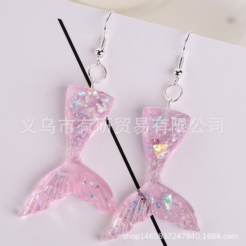 Acrylic sequin simulation mermaid earrings (Minimo de Compra 2) MIC-YouY015