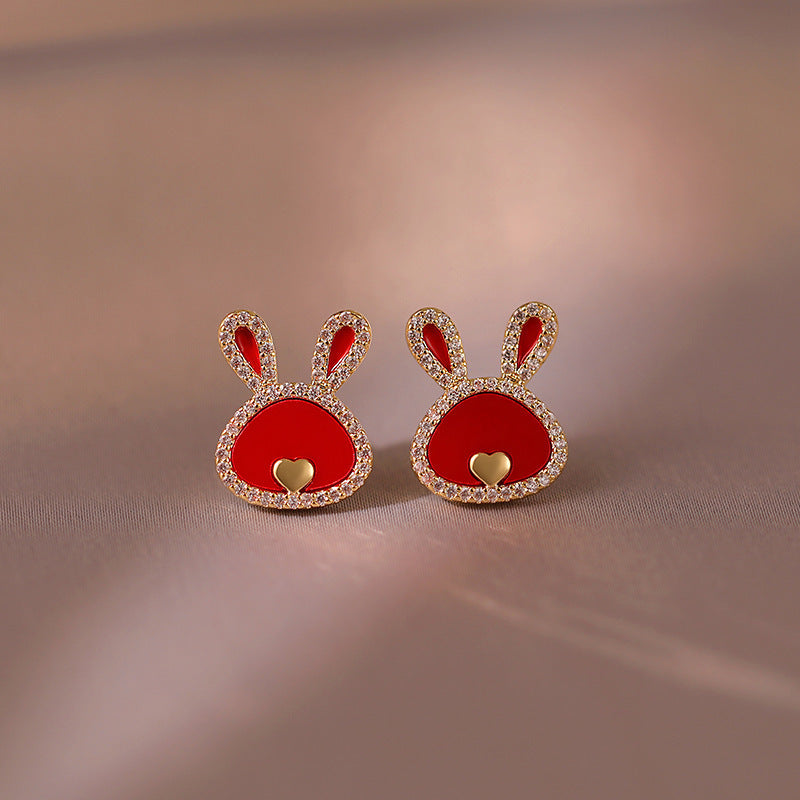 Alloy cute and fashionable little rabbit earrings MIC-FanY004