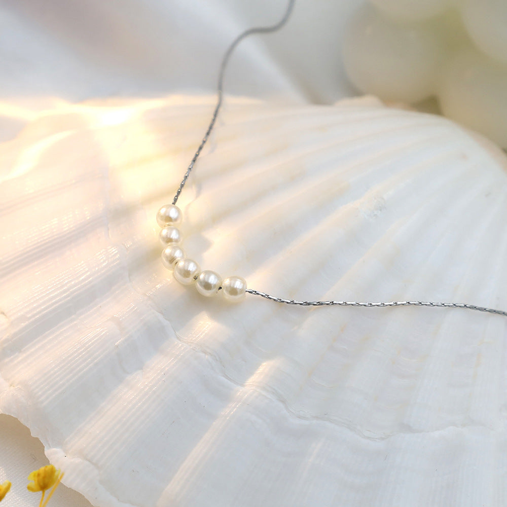 Stainless steel gold-plated pearl necklace MYA-XuanJ045