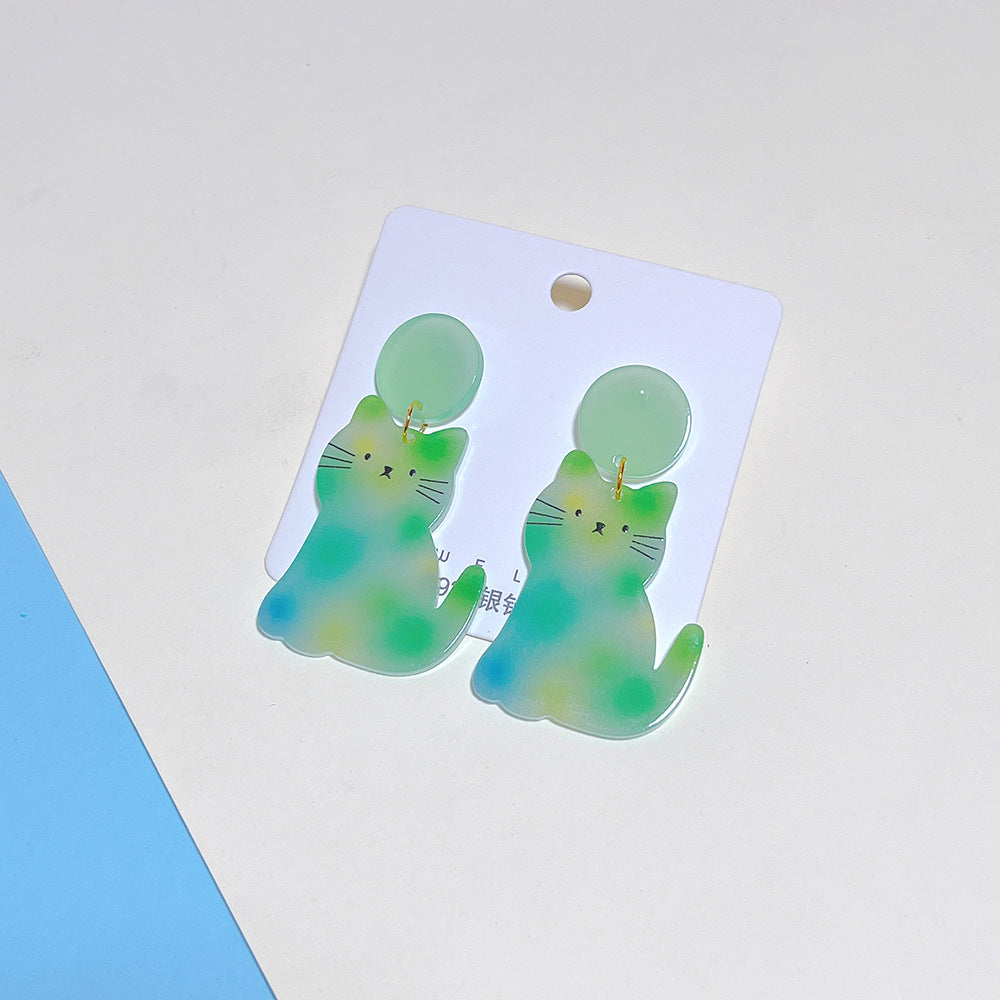 Acrylic cartoon cat earrings  (Minimo de Compra 2) MYA-PingH020