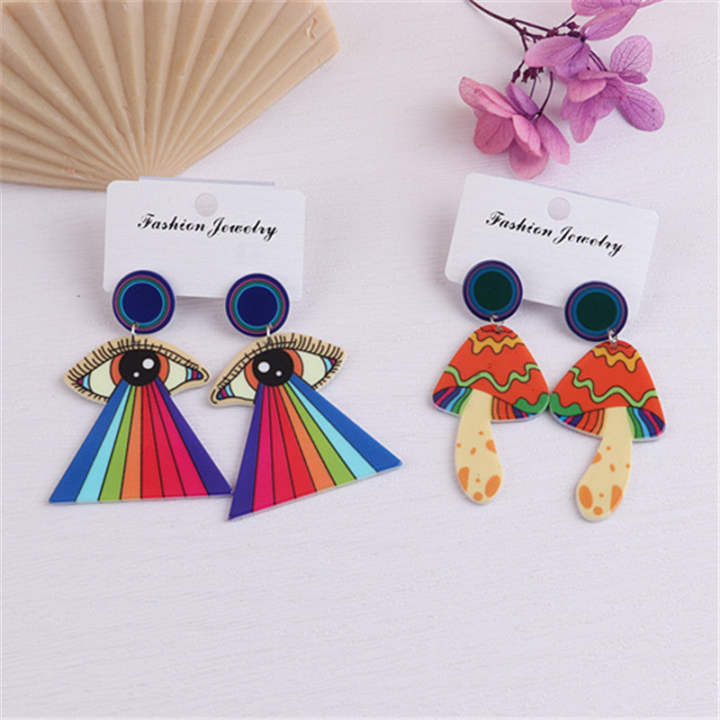 Acrylic printed Ice skate earrings MIC-ChouD012