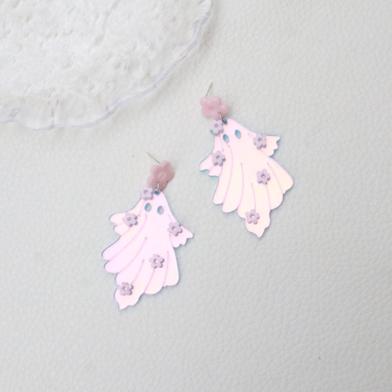 Acrylic Halloween Ghost Earrings (Minimo de Compra 3) MIC-OuG078