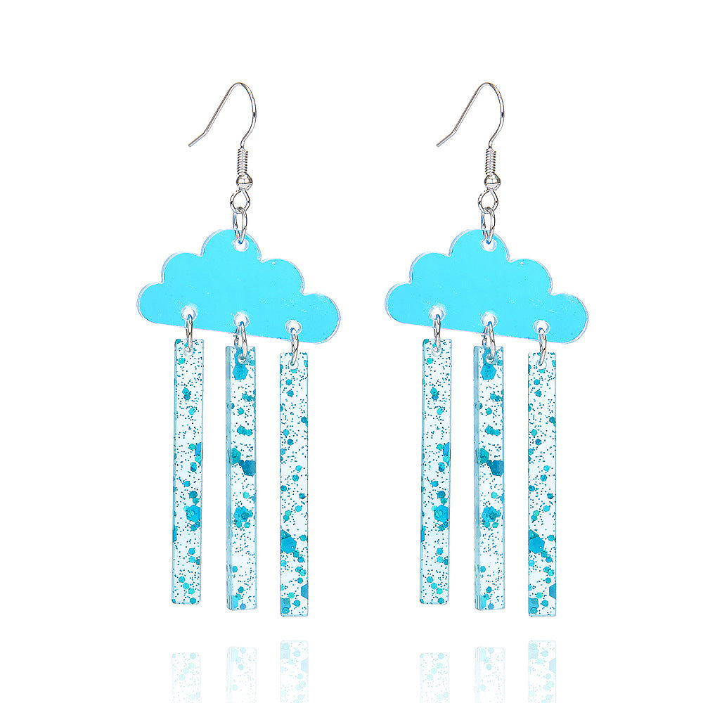 Acrylic Rainbow Colorful Weather Earrings (Minimo de compra 2) MYA-ManT024