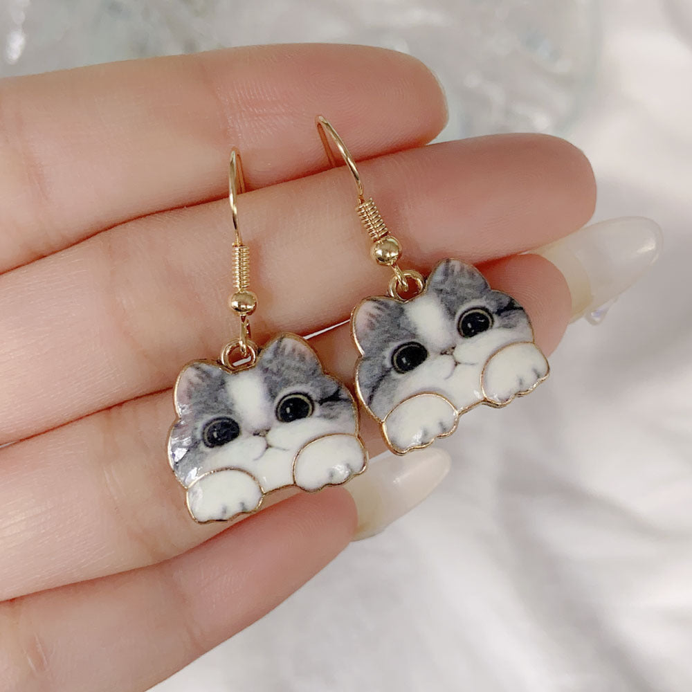 Acrylic cartoon cat earrings (Minimo de compra 2) MYA-YiD035