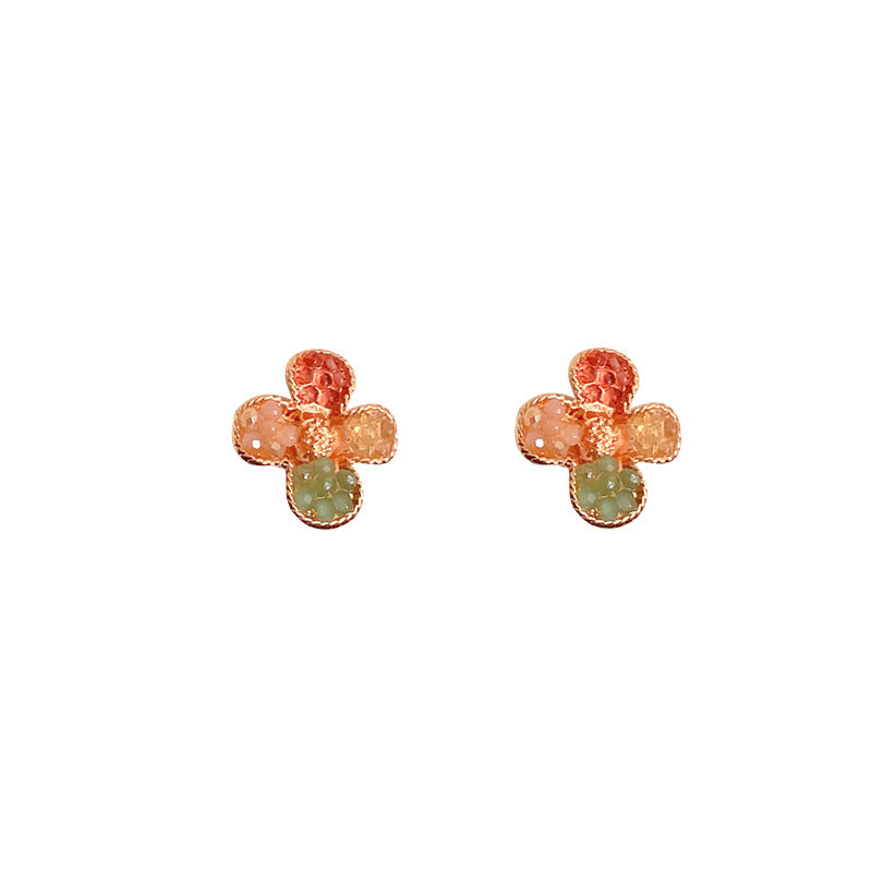 Alloy colored flower earrings (Minimo de compra 2) MIC-YBY012