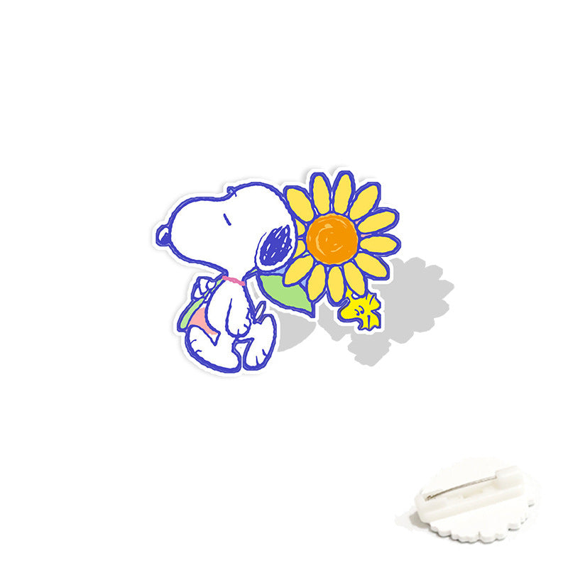 Acrylic cartoon cute Snoopy brooch (Minimo de compra 2) MYA-WeiJ011