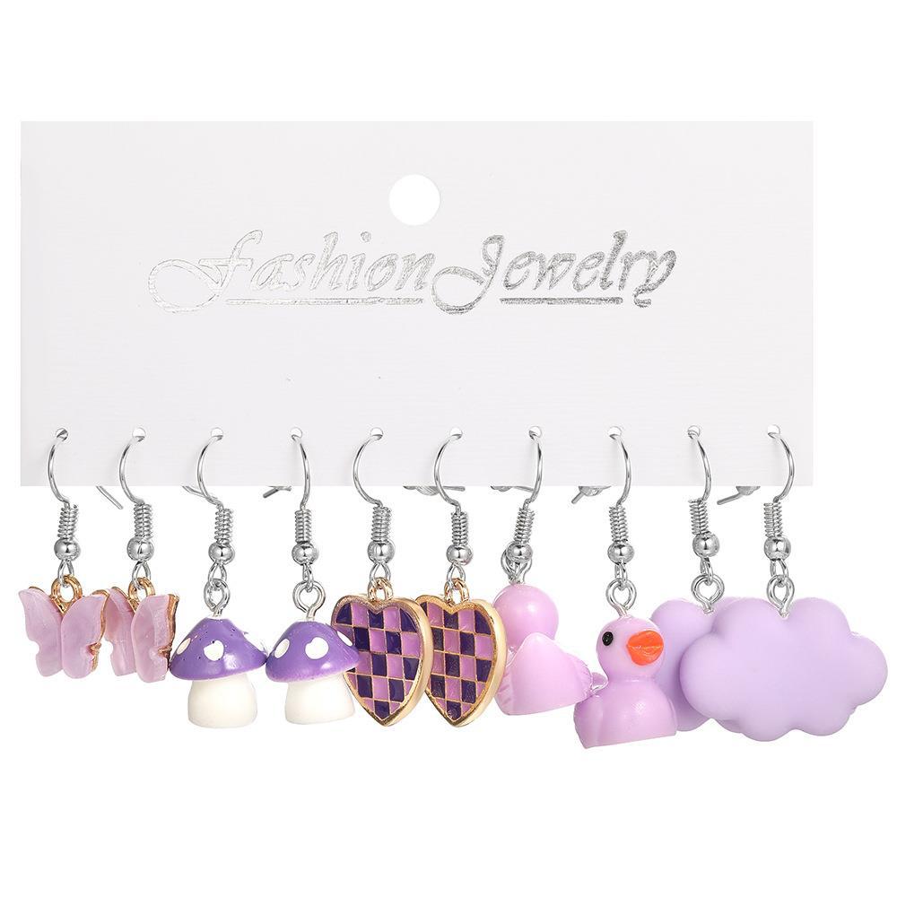 Alloy Butterfly Cloud Duck Earrings MIC-XiaoY085