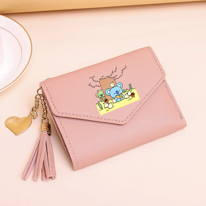 PU card bag tassel short wallet MIC-XingY013