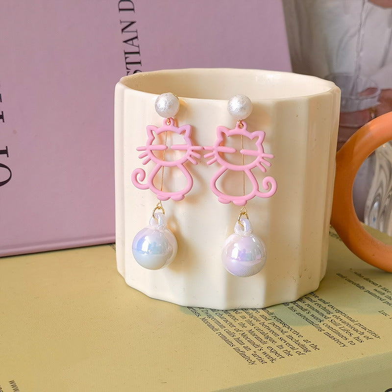 Alloy Macaron Pink Earrings (Minimo de compra 2) MIC-MingX015