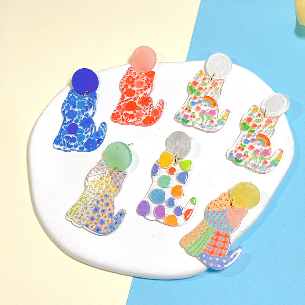 Acrylic New Cartoon Animal Earrings  (Minimo de Compra 2) MYA-PingH025