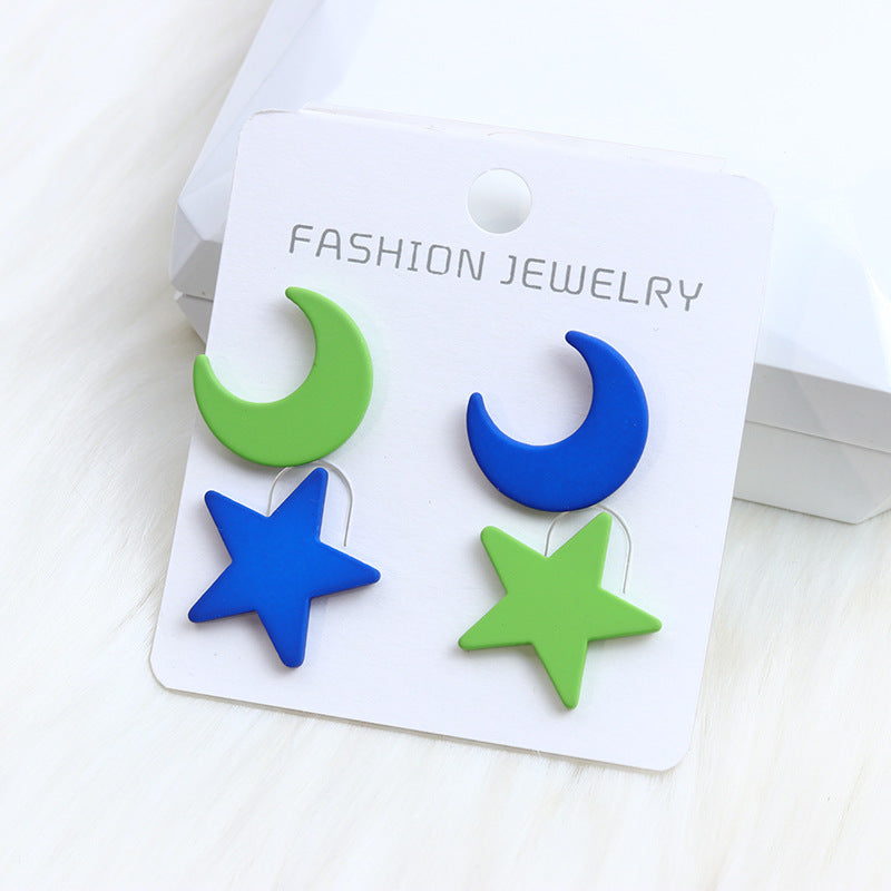 Acrylic New Star Moon Earrings MIC-DuA074