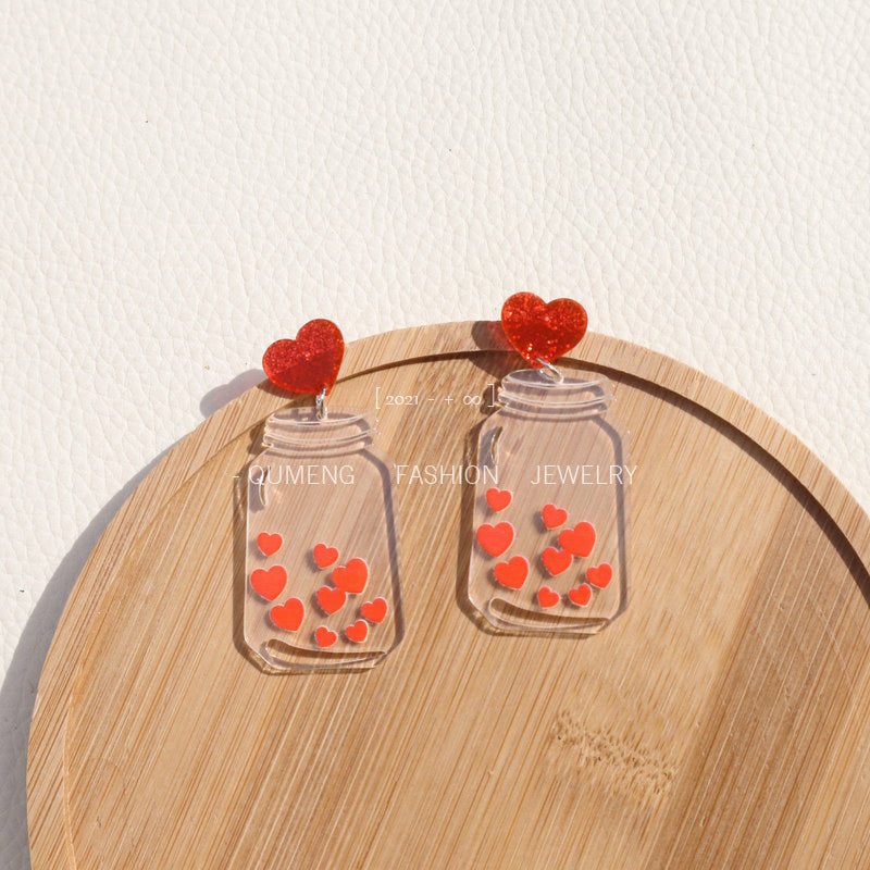 Acrylic transparent bottle earrings (Minimo de Compra 3) MYA-OuG042