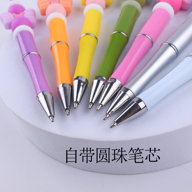 DIY Creative Cartoon Bow Knot Silicone Bead Pen GuangTian003