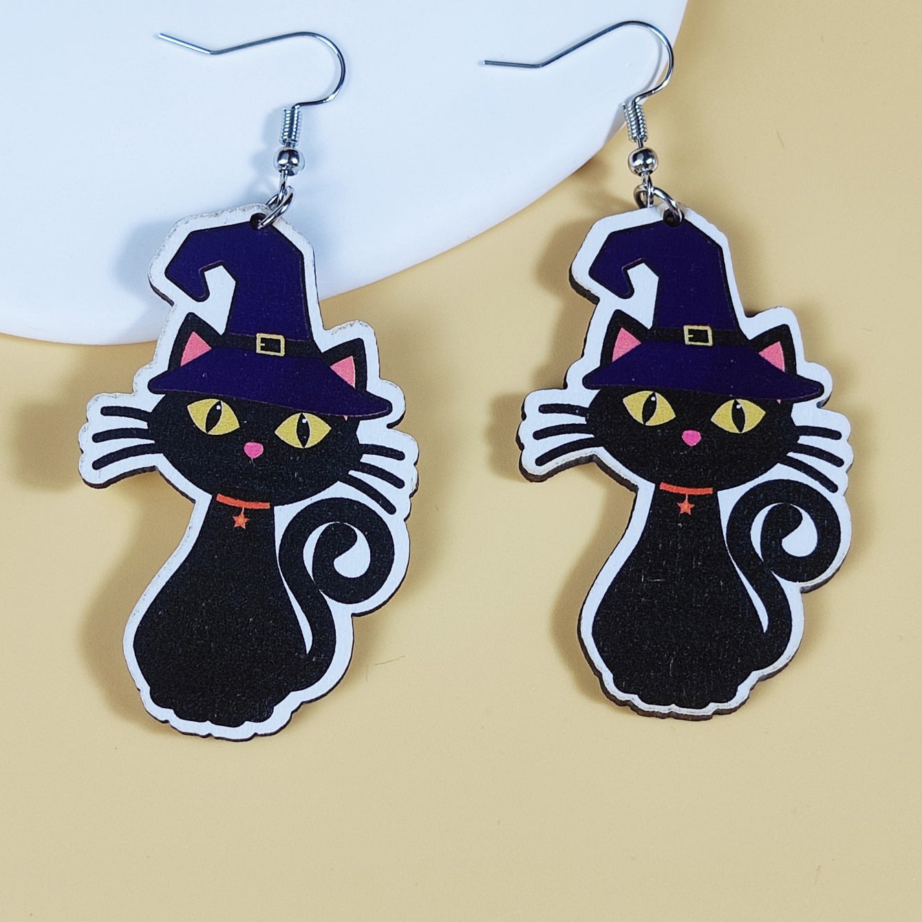 Alloy Cute Halloween Cat Earrings MIC-JunJ009