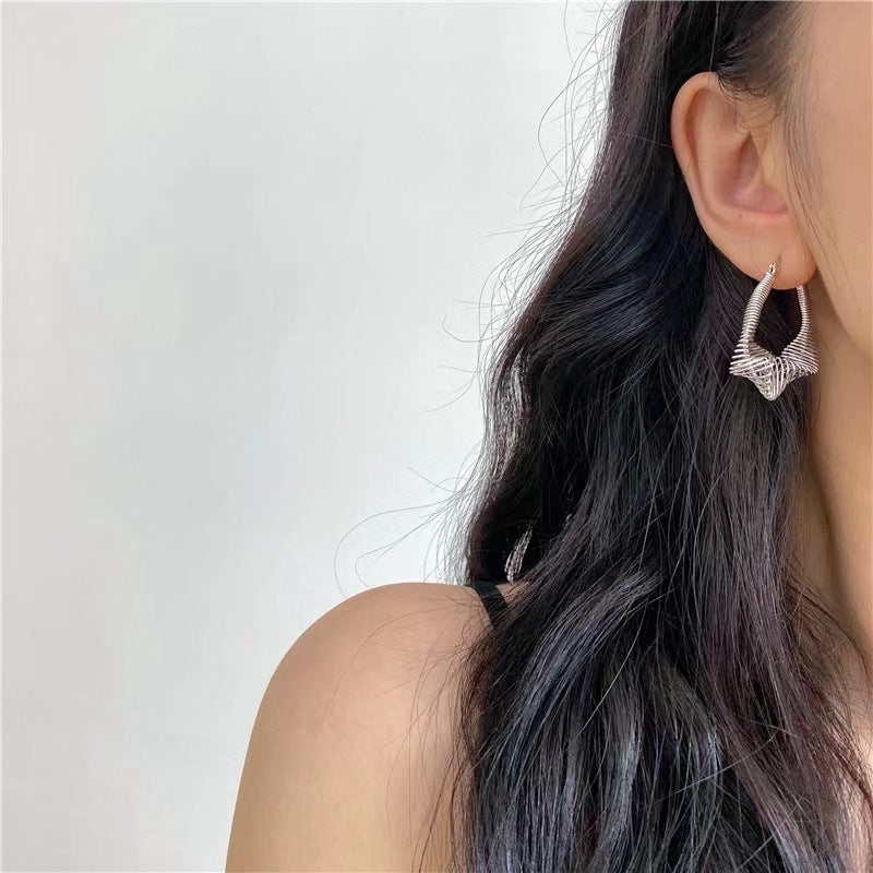 Alloy twisted irregular earrings (Minimo de Compra 2) MIC-HanC003