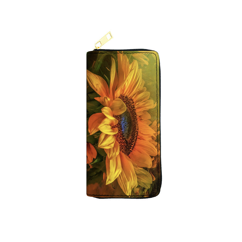 PU Flower Sunflower Wallet (Minimo de compra 3) MYA-JiR049