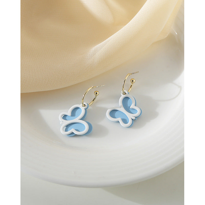 Alloy cute blue butterfly earrings (Minimo de Compra 2) MIC-SBL010