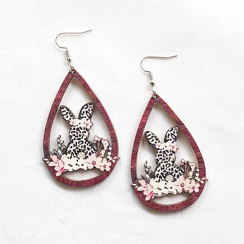 Alloy water droplet hollow earrings MIC-XieN048