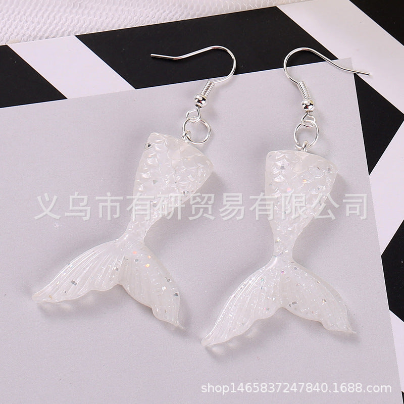 Acrylic sequin simulation mermaid earrings (Minimo de Compra 2) MIC-YouY015