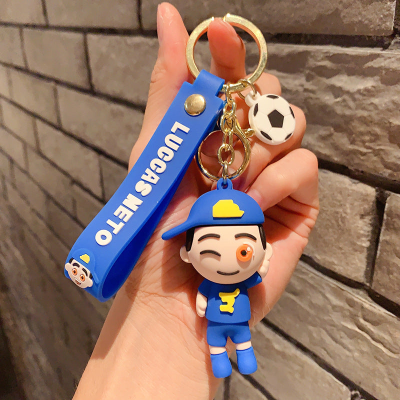 PVC cartoon football boy keychain MIC-OuS004