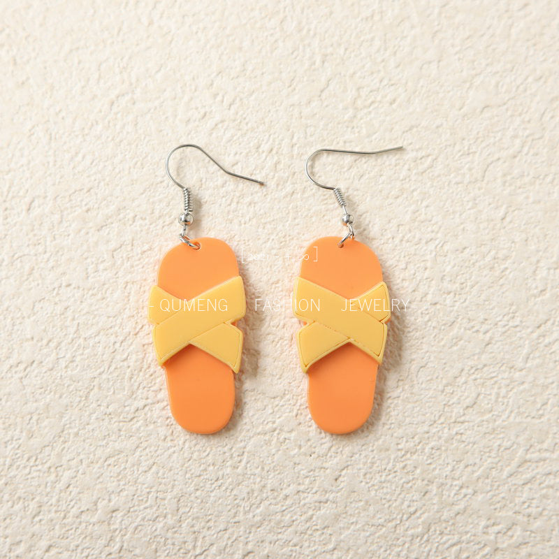 Acrylic funny cute slipper earrings MYA-OuG029