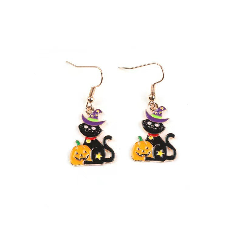 Alloy Halloween pumpkin skull earrings (Minimo de compra 2) MIC-MingX013