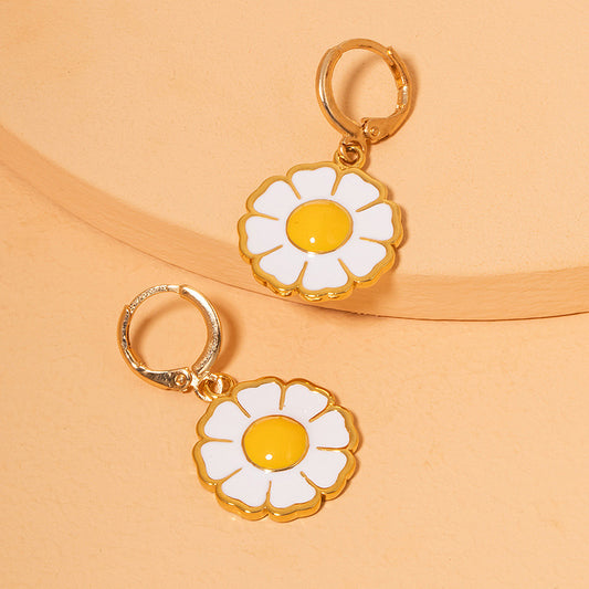 Alloy new small daisy earrings (Minimo de compra 2) MIC-HLM006