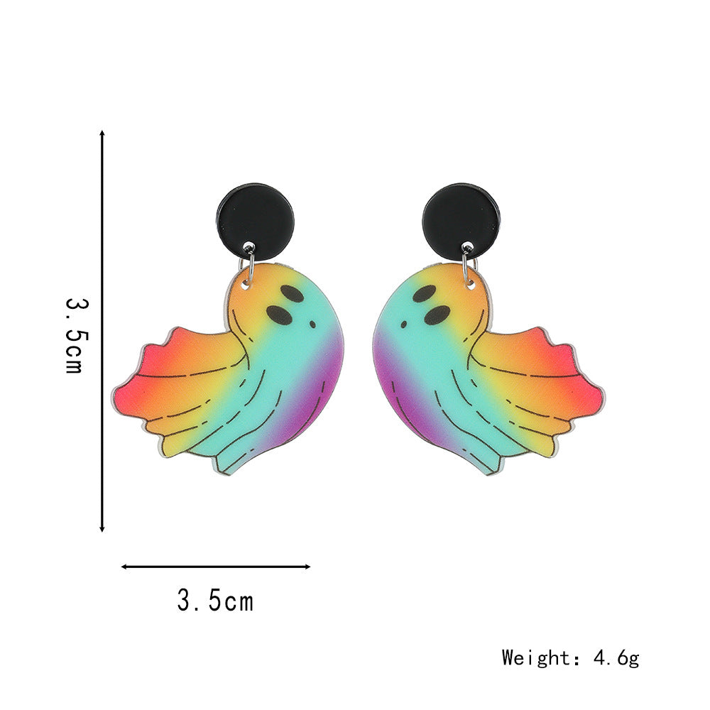 Resin Fun Colorful Ghost Earrings (Minimo de Compra 5) MYA-ZeX004