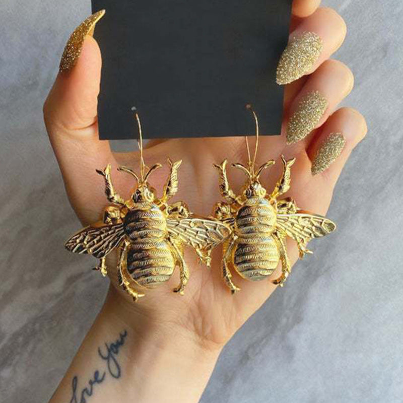 Alloy Retro Bee Earrings (Minimo de Compra 2) MIC-ShuangJ001