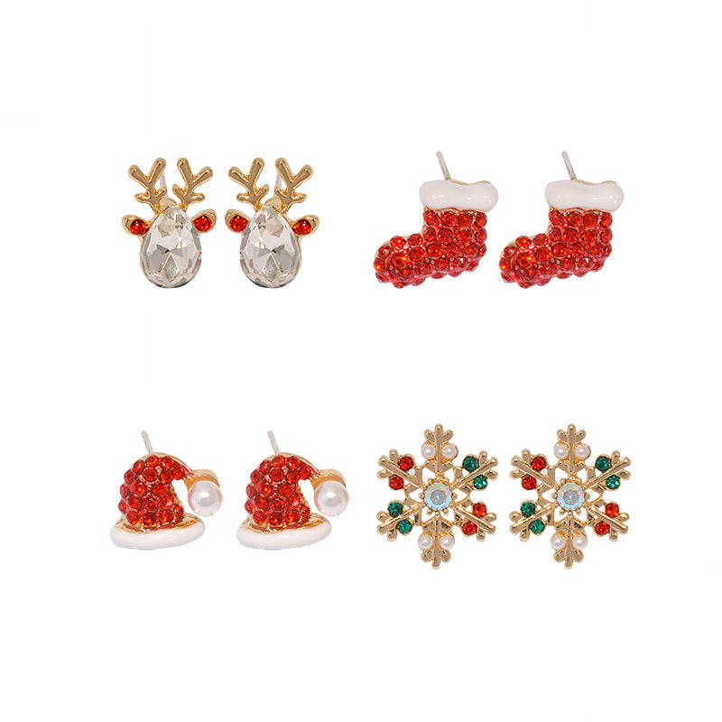 Alloy Christmas Tree Hat Earrings (Minimo de Compra 2) MYA-LinL002