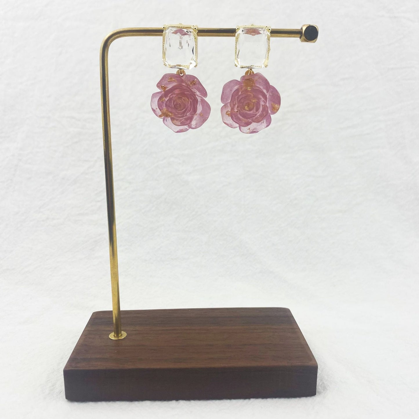 Resin Rose Blossom Earrings MIC-YouM014