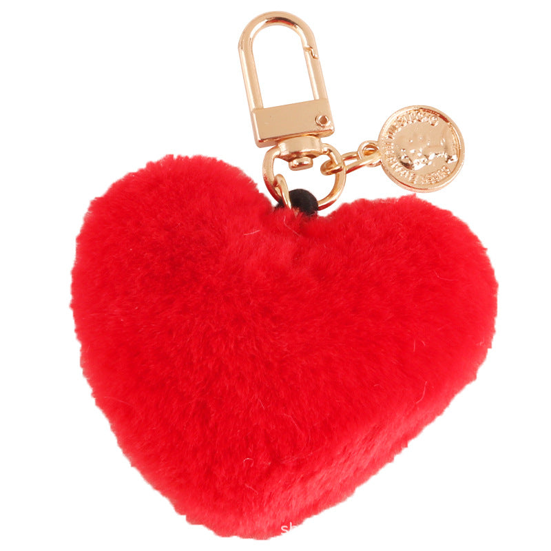 Keychains Alloy Plush Hearts Fur Balls MIC-YiHan051