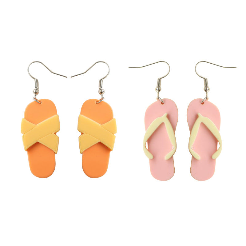 Acrylic funny cute slipper earrings MYA-OuG029